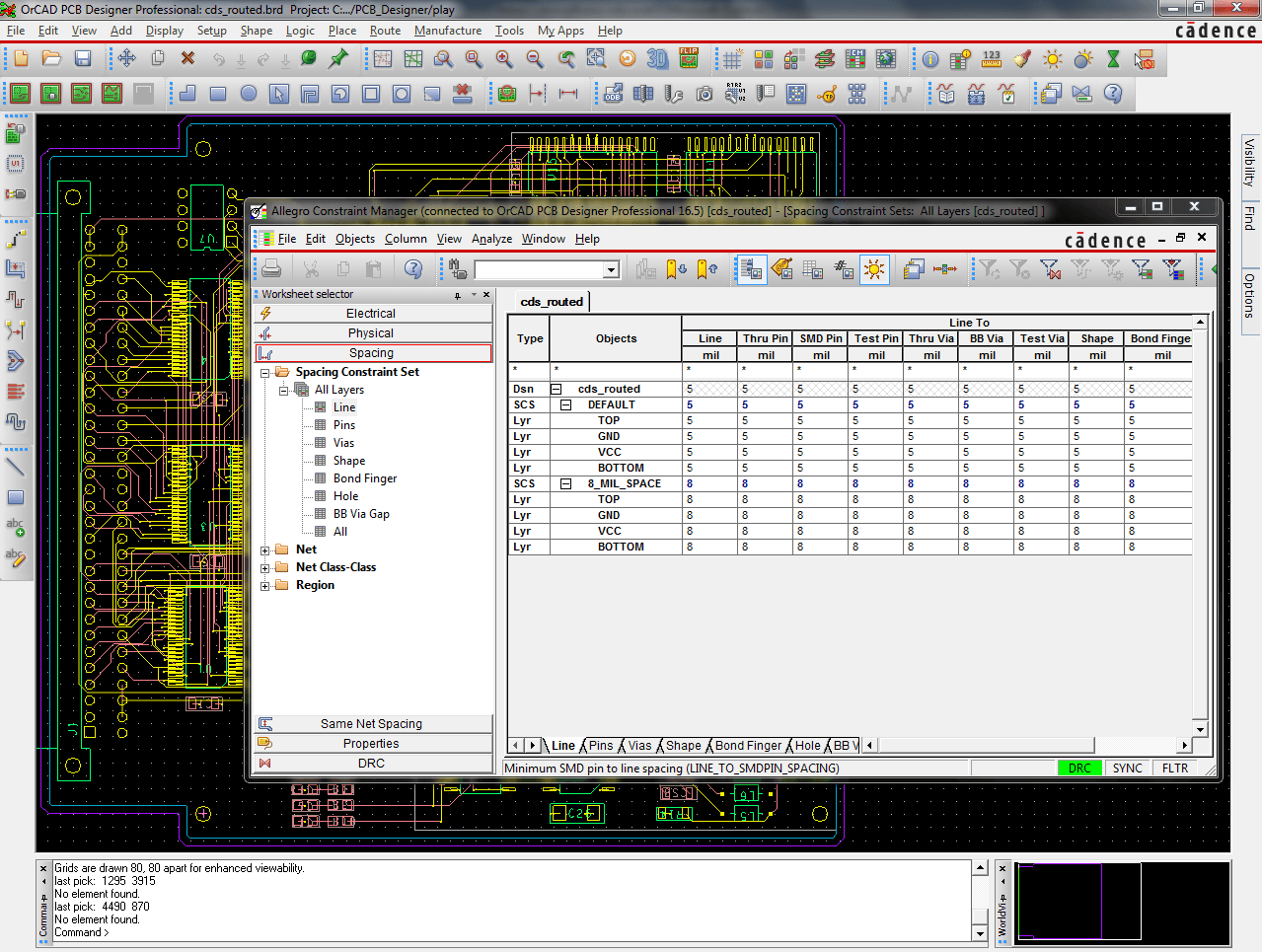 Placements puissants et souples des contraites et rgles de routage dans OrCAD PCB Editor